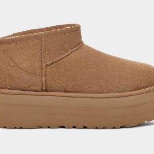 Bota Woman Classic Ultra Mini Plataform Camel