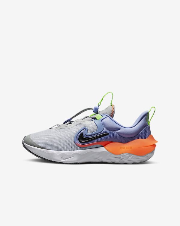 NIKE RUN FLOW BIG KIDS GREY Y PURPLE - Imagen 2